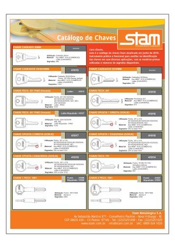 CatÃ¡logo de Chaves - AtualizaÃ§Ã£o 2010 (PDF) - Stam