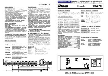 Manuale tecnico centrale DCA70