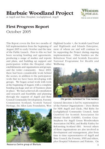 First Progress Report, October 2005 - Reforesting Scotland