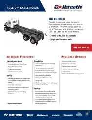 Galbreath HH hoist datasheet DOWNLOAD - Wastequip