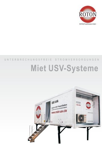 M iet USV - ROTON PowerSystems GmbH