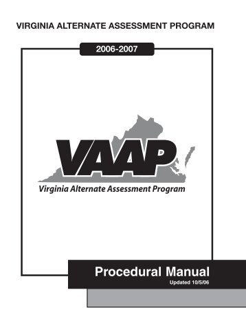 VAAP Manual 06 - Washington County Public Schools