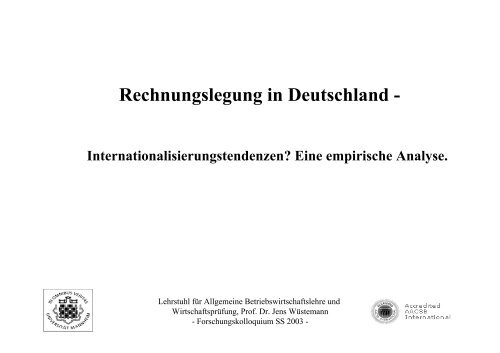 Rechnungslegung in Deutschland -