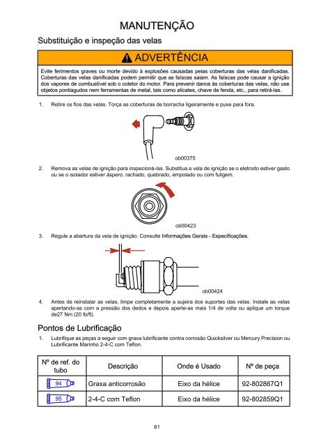 5 0 hp manual de operação manutenção e garantia - Mercury