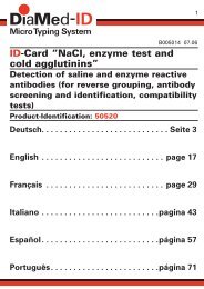 ID-Card “NaCl, enzyme test and cold agglutinins”