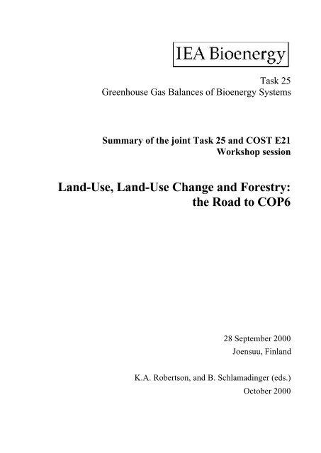 Land-Use, Land-Use Change and Forestry - the IEA Bioenergy Task ...