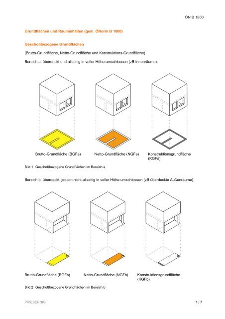 ÃN B 1800 GrundflÃ¤chen und Rauminhalten (gem. ÃNorm B 1800 ...