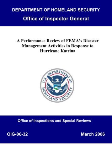 A Performance Review of Fema's Disaster Management Activities in ...