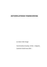 Aktierelaterad finansiering - Juridicum - Stockholms universitet