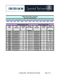 Iridian Notch Filter Catalogue.pdf - ILPhotonics.com