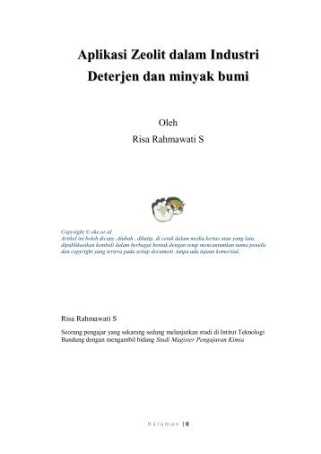 Aplikasi Zeolit dalam Industri Deterjen dan minyak bumi