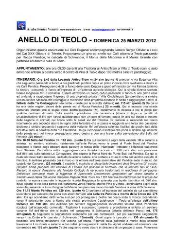 anello di teolo - domenica 25 marzo 2012 - Cral Araba Fenice