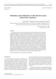 Modulation and Stabilization of Silk Fibroin-Coated Oil-in-Water ...