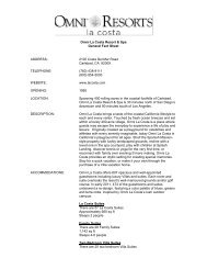 Omni La Costa Resort & Spa General Fact Sheet ADDRESS: 2100 ...