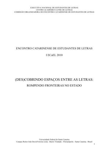 ENCONTRO CATARINENSE DE ESTUDANTES DE LETRAS - ExNEL