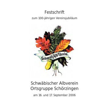 Festschrift Schwäbischer Albverein Ortsgruppe  Schörzingen