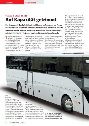 Temsa Safari 13 HD - Busmagazin