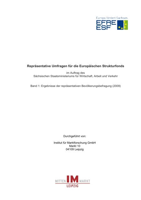 Ergebnisbericht 2009 (BevÃ¶lkerung) - Strukturfonds in Sachsen ...