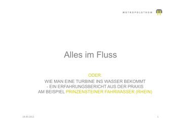 Prinzensteiner Fahrwasser - Technologiekompetenz Fluss-Strom