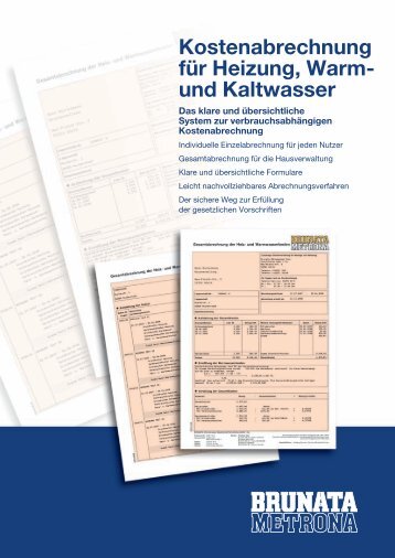 Kostenabrechnung fÃƒÂ¼r Heizung, Warm- und Kaltwasser