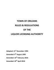 Revised Rules and Regulations - Town Of Orleans