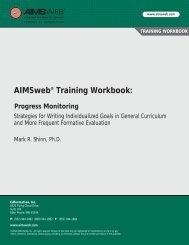 AIMSweb Training Workbook - Curriculum
