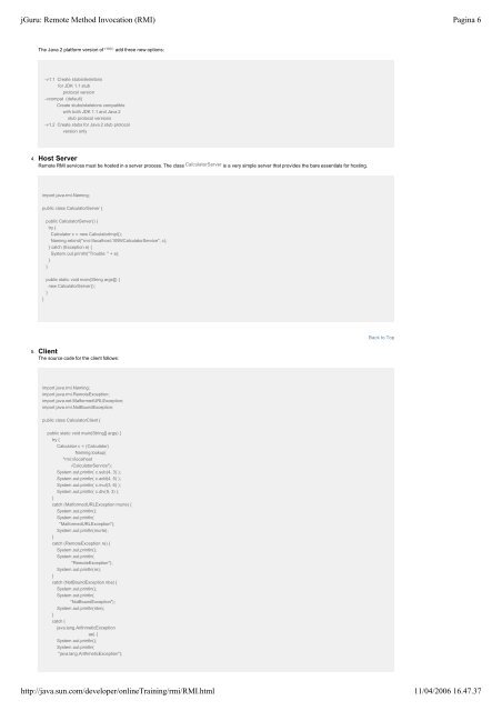 jGuru: Remote Method Invocation (RMI) - Dse.disco.unimib.it