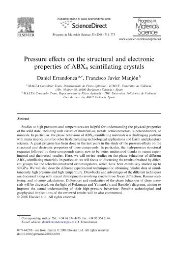 Pressure effects on the structural and electronic properties of ... - UPV