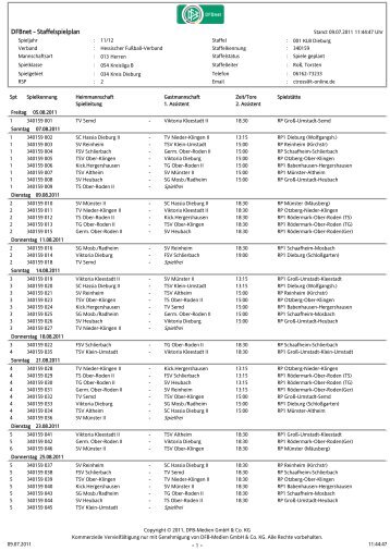 DFBnet - Staffelspielplan - 1 -