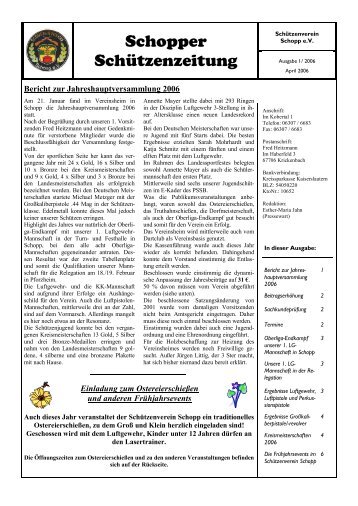 Schopper Schützenzeitung - Schützenverein-Schopp e.V