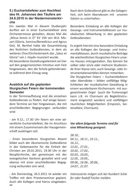 StudienfÃ¼hrer 2010 - 2011 - Hochschule fÃ¼r katholische ...