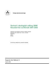 Sortval i ekologisk odling 2006. Resultat frÃ¥n ... - FÃ¤ltForsk - SLU