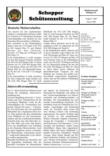 Schopper Schützenzeitung - Schützenverein-Schopp e.V