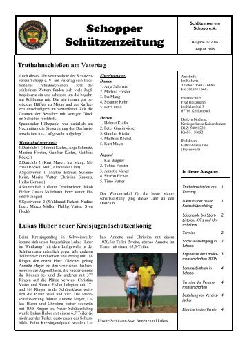 Schopper Schützenzeitung - Schützenverein-Schopp e.V