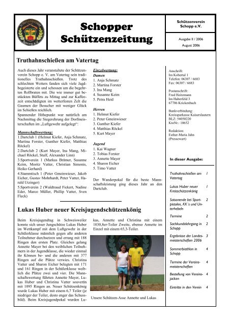 Schopper Schützenzeitung - Schützenverein-Schopp e.V