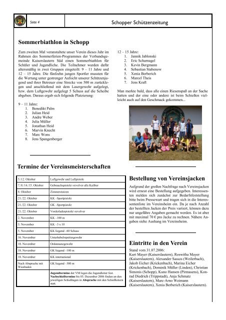 Schopper Schützenzeitung - Schützenverein-Schopp e.V