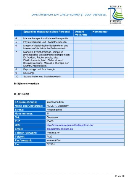 QualitÃƒÂ¤tsbericht 2010 - BKK Klinikfinder / Startseite