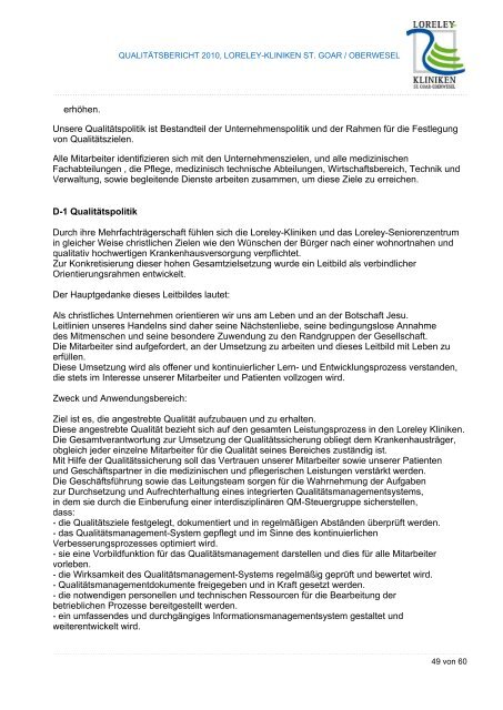 QualitÃƒÂ¤tsbericht 2010 - BKK Klinikfinder / Startseite