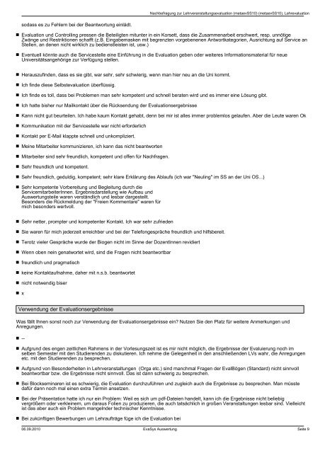 Nachbefragung zum WS 09/10 und SS10 [pdf] - Servicestelle ...