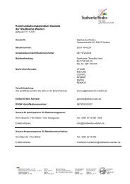 Kommunikationsdatenblatt Gasnetz - Stadtwerke Weiden