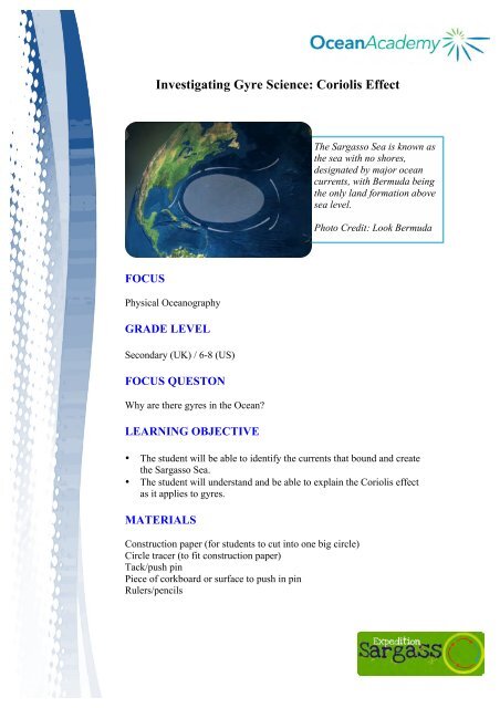 Coriolis Effect - Bermuda Institute of Ocean Sciences