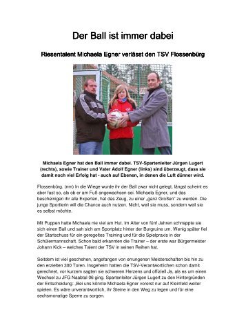 Michaela Egner wechselt zur Bezirksoberliga - TSV FlossenbÃ¼rg