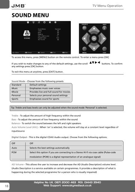 User Guide -JMB 46-188G-GB-5B-FTCU-UK.indd - Sky Media UK LTD