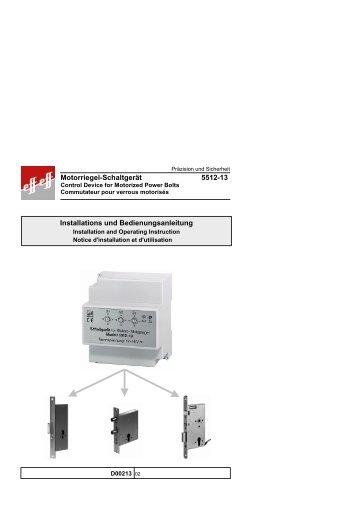 Motorriegel-Schaltgerät 5512-13 Installations und ...