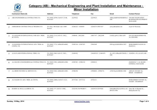 Category (4B) - Mechanical Engineering and Plant Installation and ...