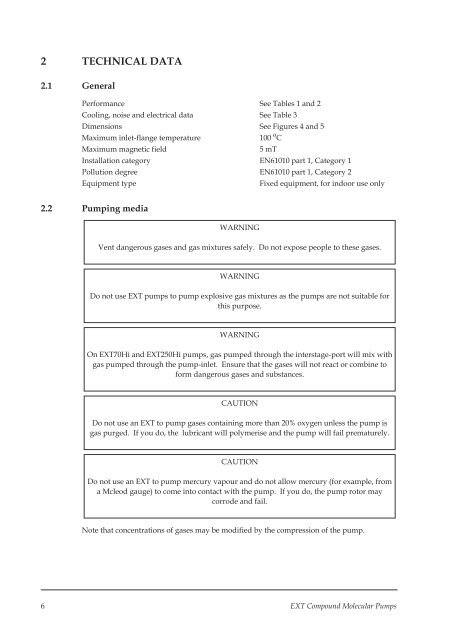 Instr Manual: EXT Compound Molecular Pumps: EXT70H ... - Edwards