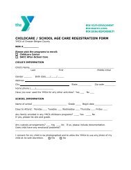 childcare / school age care registration form - YMCA OF THE ...