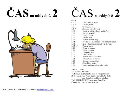 Äas na oddych Ä.2 - ZÅ  Å kultÃ©tyho, TopoÄ¾Äany