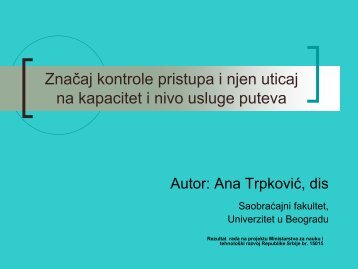 10. Značaj kontrole pristupa i njen uticaj na kapacitet i nivo usluge ...