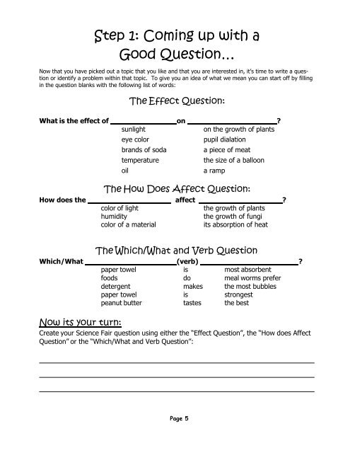 Elementary Science Fair Planning Guide - Cobb County School ...